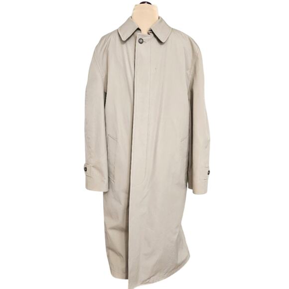 London Fog Khaki Mens Overcoat Parka Mens Size 40 Regular Coat Business Office - Picture 1 of 10